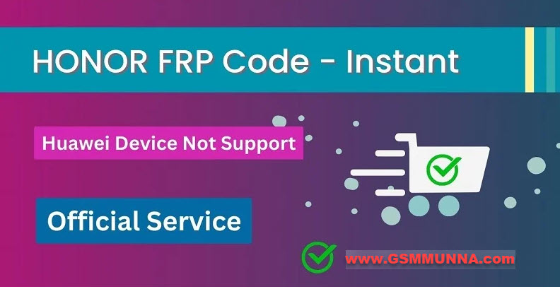 HONOR FRP UNLOCK CODE